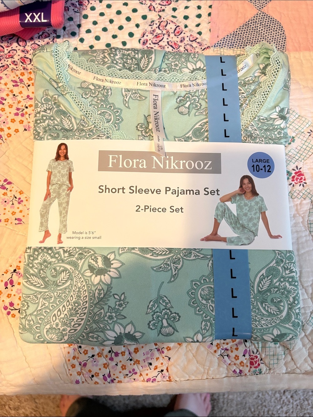 Flora Nikrooz Mint Paisley Short Sleeve Pajama Set